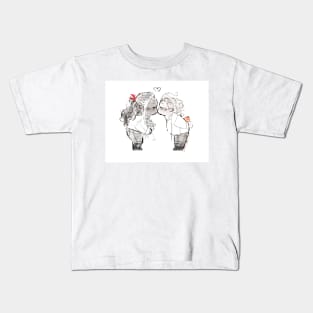 black and white kissy poo Kids T-Shirt